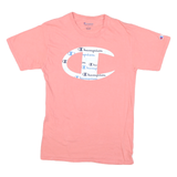 CHAMPION Mens Pink Graphic T-Shirt S Short Sleeve Crew Neck Cotton Blend