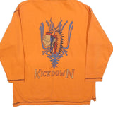 KICKDOWN Mens Orange Hoodie M Cotton Blend ¼ Zip Graphic Print