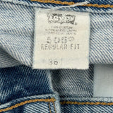 505 Levis Denim Shorts - 36W 10L Light Wash Cotton