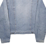 DENIM Womens Blue Button Cotton Denim Jacket S Classic Plain Casual Wear