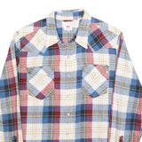 LEVI'S Mens Blue & Red Check Shirt M Long Sleeve Cotton Blend Casual Western