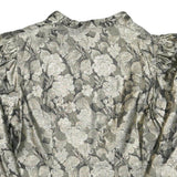 MEICO Womens Grey & Silver Floral Jacquard Classic Jacket M Polyester Blend Puff