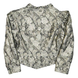 MEICO Womens Grey & Silver Floral Jacquard Classic Jacket M Polyester Blend Puff
