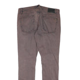 VOLCOM Mens Slim Brown Denim Jeans Zip W37 L33 Casual Stylish Cotton Blend