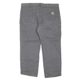 CARHARTT Mens Regular Grey Jeans Denim W42 L30 Relaxed Fit Workwear Zip Fly