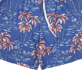 NAUTICA Mens Shorts Blue & Coral Palm Tree Print L W32 Summer Beach Swimwear