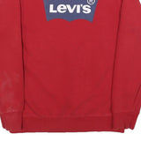 LEVI'S Boys Red XL Sweatshirt Cotton Blend Crew Neck Logo Print Pullover