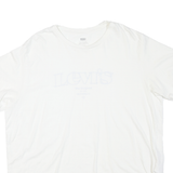 LEVI'S Mens White Graphic T-Shirt XL Short Sleeve Crew Neck Cotton Blend Casual