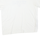 LEVI'S Mens White Graphic T-Shirt XL Short Sleeve Crew Neck Cotton Blend Casual