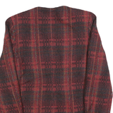 SELINAS SEASON Womens Red & Black Check Wool Blend Button Jacket M