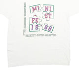 SCREEN STARS Mens White Graphic T-Shirt L Short Sleeve Crew Neck Puzzle Design