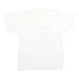 SCREEN STARS Mens White Graphic T-Shirt L Short Sleeve Crew Neck Puzzle Design