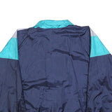 LEOPARD Mens Blue & Teal Track Jacket L Polyester Blend Colourblock Zip Casual