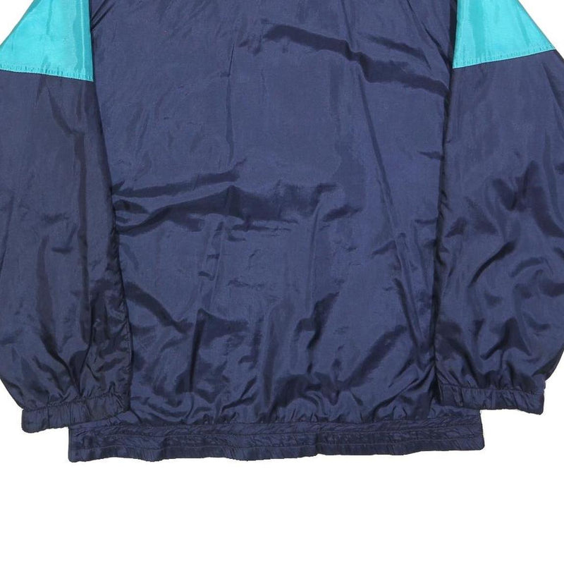 LEOPARD Mens Blue & Teal Track Jacket L Polyester Blend Colourblock Zip Casual