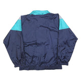 LEOPARD Mens Blue & Teal Track Jacket L Polyester Blend Colourblock Zip Casual