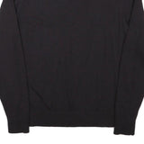 CALVIN KLEIN JEANS Mens Black Plain Wool Pullover V-Neck M Jumper