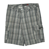 Quiksilver Checked Cargo Shorts - 38W 11L Grey Cotton