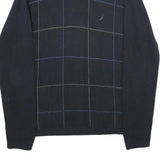 NAUTICA Mens Navy Blue Cotton Patterned V-Neck Basic Knit Jumper M Casual