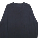 NAUTICA Mens Navy Blue Cotton Patterned V-Neck Basic Knit Jumper M Casual