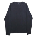 NAUTICA Mens Navy Blue Cotton Patterned V-Neck Basic Knit Jumper M Casual