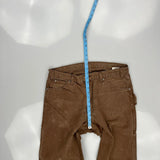 Dickies Carpenter Trousers - 35W 31L Brown Cotton