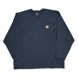 Carhartt Long Sleeve T-Shirt - 2XL Navy Cotton
