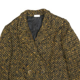 BASTA Womens Brown & Black Wool Button Jacket S Tweed Classic Winter Outerwear