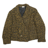 BASTA Womens Brown & Black Wool Button Jacket S Tweed Classic Winter Outerwear