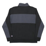 CHAMPION Mens Black & Grey Quarter Zip Sweatshirt M Cotton Blend Pullover