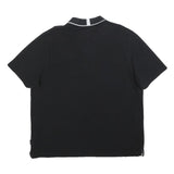 TED BAKER Mens Black Short Sleeve Plain Polo Shirt Zip XL Cotton Blend Casual