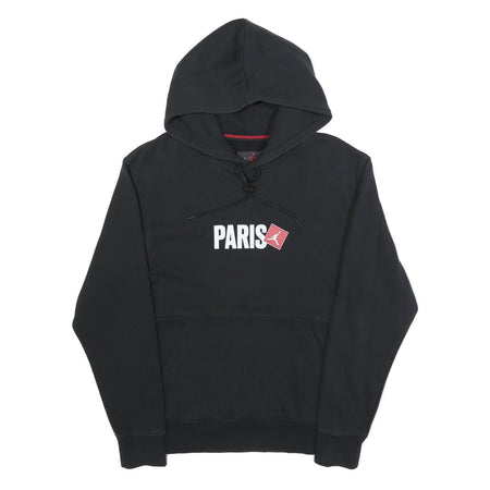 AIR JORDAN Mens Black Paris Pullover Hoodie XS Cotton Blend Casual Sweatshirt