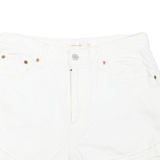 LEVI'S Womens White Denim Casual Shorts M W30 Cotton Blend Button Closure Summer