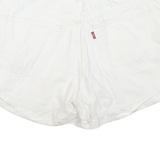 LEVI'S Womens White Denim Casual Shorts M W30 Cotton Blend Button Closure Summer
