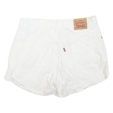 LEVI'S Womens White Denim Casual Shorts M W30 Cotton Blend Button Closure Summer