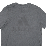ADIDAS Mens Grey Graphic T-Shirt L Short Sleeve Crew Neck Cotton Blend Classic