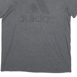 ADIDAS Mens Grey Graphic T-Shirt L Short Sleeve Crew Neck Cotton Blend Classic