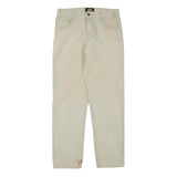 DICKIES Mens Cotton Blend Beige Regular Fit Straight Leg Trousers W30 L30