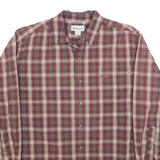 CARHARTT Mens Red & Cream Check Shirt L Cotton Blend Casual Workwear