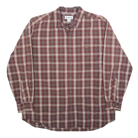 CARHARTT Mens Red & Cream Check Shirt L Cotton Blend Casual Workwear