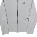 NEW BALANCE Womens White Zip Jacket S Polyester Plain Athletic Activewear