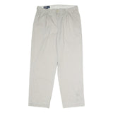 POLO RALPH LAUREN Mens Cotton Beige Classic Straight Trousers W34 L30 Casual