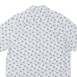 NAUTICA Mens White & Blue Floral Cotton Blend Shirt S Summer Casual Shirt