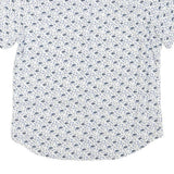NAUTICA Mens White & Blue Floral Cotton Blend Shirt S Summer Casual Shirt