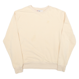 FILA Womens Cream Sweatshirt M Crew Neck Cotton Blend Pullover Casual