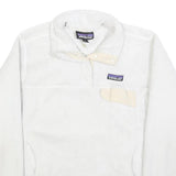 PATAGONIA Womens White Plain Pullover Fleece Jumper M Soft Warm Casual