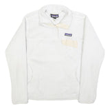 PATAGONIA Womens White Plain Pullover Fleece Jumper M Soft Warm Casual