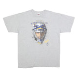 ANVIL Mens Grey Ryan Miller Graphic T-Shirt L Short Sleeve Crew Neck Hockey