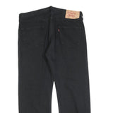 LEVI'S 501 Womens Regular Black Denim Raw Hem W36 L27 Button Fly Classic Jeans