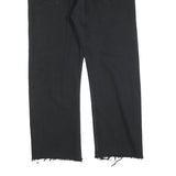 LEVI'S 501 Womens Regular Black Denim Raw Hem W36 L27 Button Fly Classic Jeans