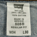 505 Levis Jeans - 34W 30L Blue Cotton